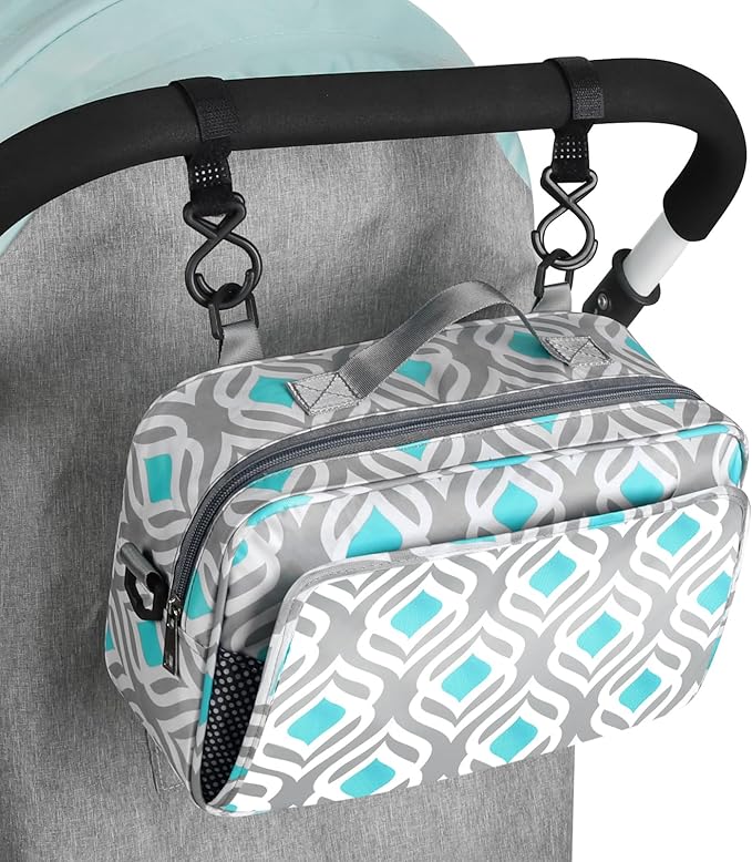 Accmor Stroller Organizer, Universal Stroller Organizer with Insulated Cup Holder Pocket, Dual Purpose Large Capacity Stroller Bag Caddy, Stroller Accessories Fits for Uppababy, Doona, Nuna Strollers-BubblyBeeBaby