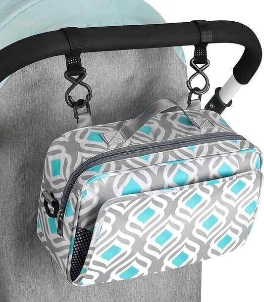 Accmor Stroller Organizer, Universal Stroller Organizer with Insulated Cup Holder Pocket, Dual Purpose Large Capacity Stroller Bag Caddy, Stroller Accessories Fits for Uppababy, Doona, Nuna Strollers-BubblyBeeBaby