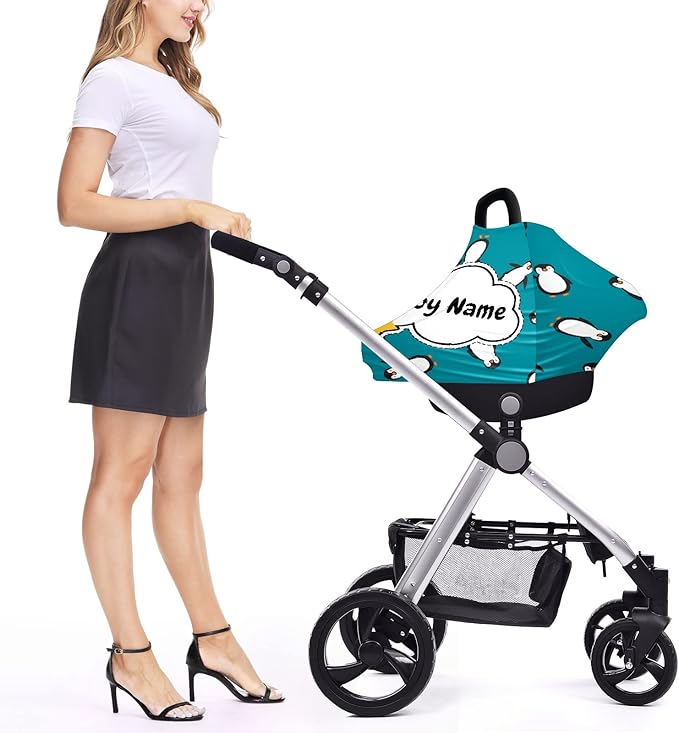 Baby Car Seat Stroller Cover Nursing Cover New Mom Breastfeeding Scarf Soft Stretchy Infant Carrier Cover Car Canopy Coverage-BubblyBeeBaby