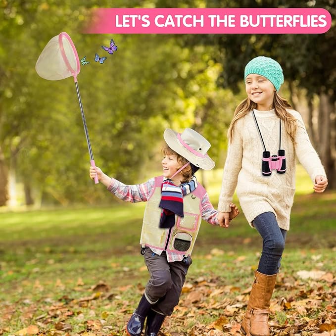 INNOCHEER Toys for Girls Explorer Kit, Bug Catcher Kit for Kids, Birthday Gifts, Summer Toys for 3 4 5 6 7 8+ Year Old Girls, 3 4 5 6 7 8+ Year Old Girl Birthday Gift Kids Outdoor Toys-BubblyBeeBaby
