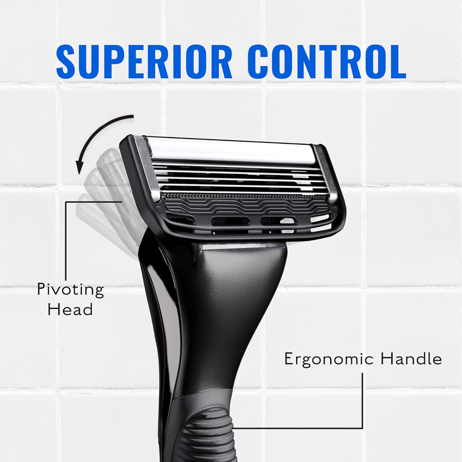 Jeremy's Razors for Men: Sprint 3 Blade Razor - Stainless Blades, Lubricating Strip, Precision Trimmer - Men's Shaving Essentials Kit, Travel Shaver Face Body Head Shavers (1 Razor 1 Cartridge)