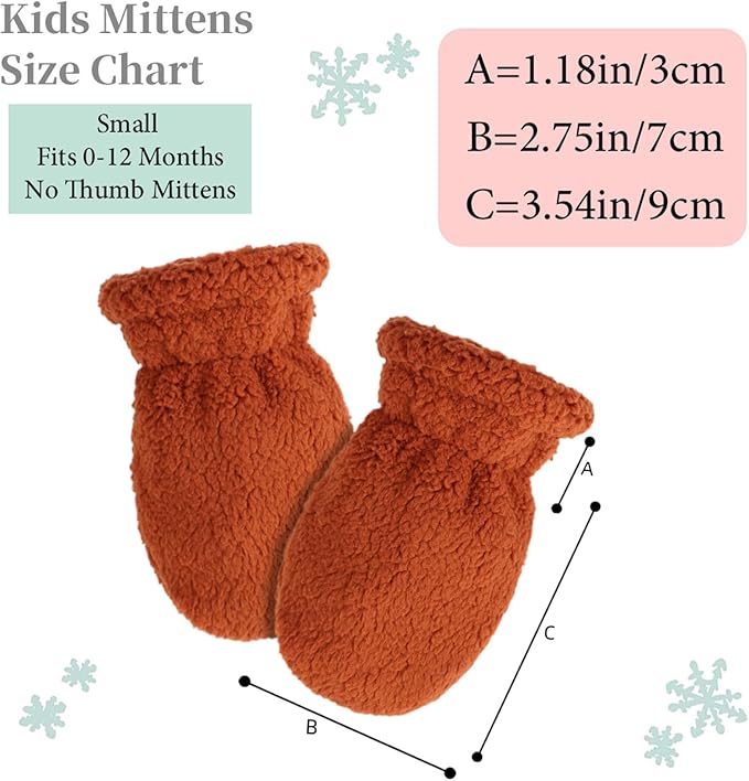Zsedrut Baby Boys Winter Glove Warm Toddler Infant Girls Mittens Fleece Lined Gloves 1-7 Years-BubblyBeeBaby