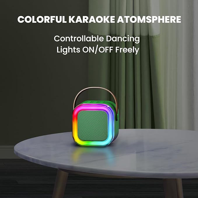 IROO Mini Karaoke Machine for Kids, 2025 TOP Toys Birthday Gifts Ideas for Girls Ages 4, 5, 6, 7, 8, 9, 10, 12+ Years Old, Portable MP3 Player with 2 Wireless Mics for Party-BubblyBeeBaby