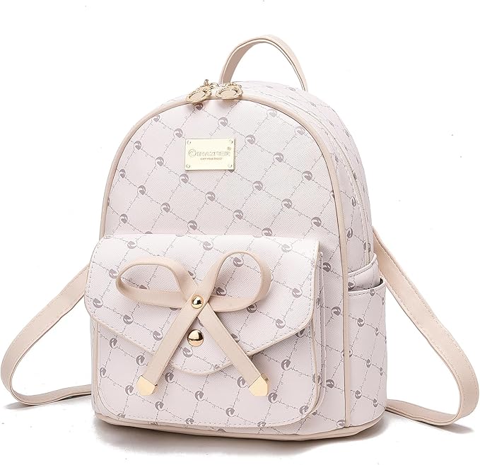 I IHAYNER Girls Bowknot Cute Leather Backpack Mini Backpack Purse for Women-BubblyBeeBaby