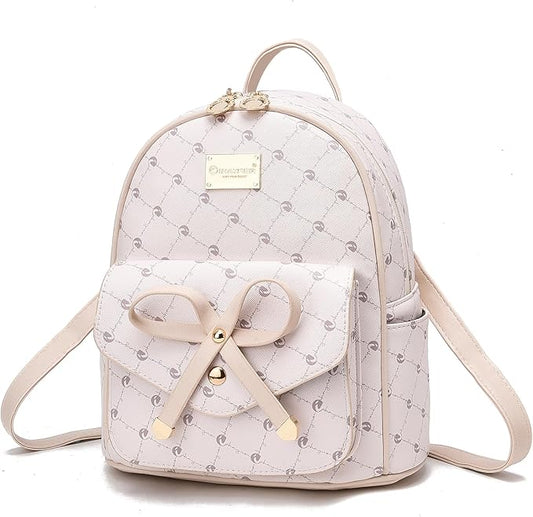 I IHAYNER Girls Bowknot Cute Leather Backpack Mini Backpack Purse for Women-BubblyBeeBaby