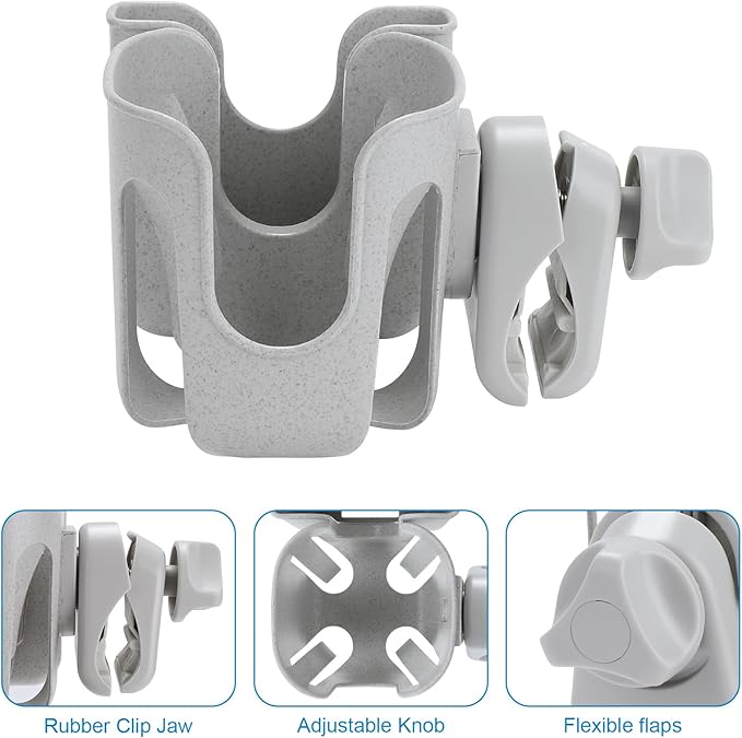 Accmor Stroller Cup Holder with Phone Holder, Bike Cup Holder, Universal Cup Holder for Uppababy Nuna Doona Strollers, 2-in-1 Cup Phone Holder for Stroller, Bike, Wheelchair, Walker, Scooter-BubblyBeeBaby