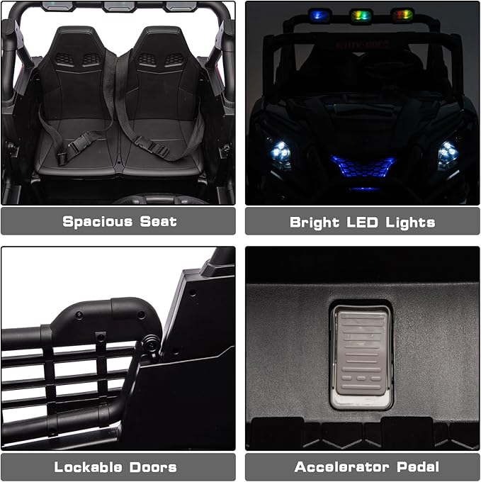 24V 2 Seater Kids Ride On Car with Remote Control,4WD Battery Powered,Electric Vehicles Toy Car for 3+ Years Kids(Green)-BubblyBeeBaby