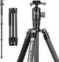 Fotopro 68" Carbon Fiber Travel Tripod, Heavy Duty Camera Tripod with Ball Head, Detachable Monopod with Quick Release Plate and Bag, Load up to 12KG/26lbs