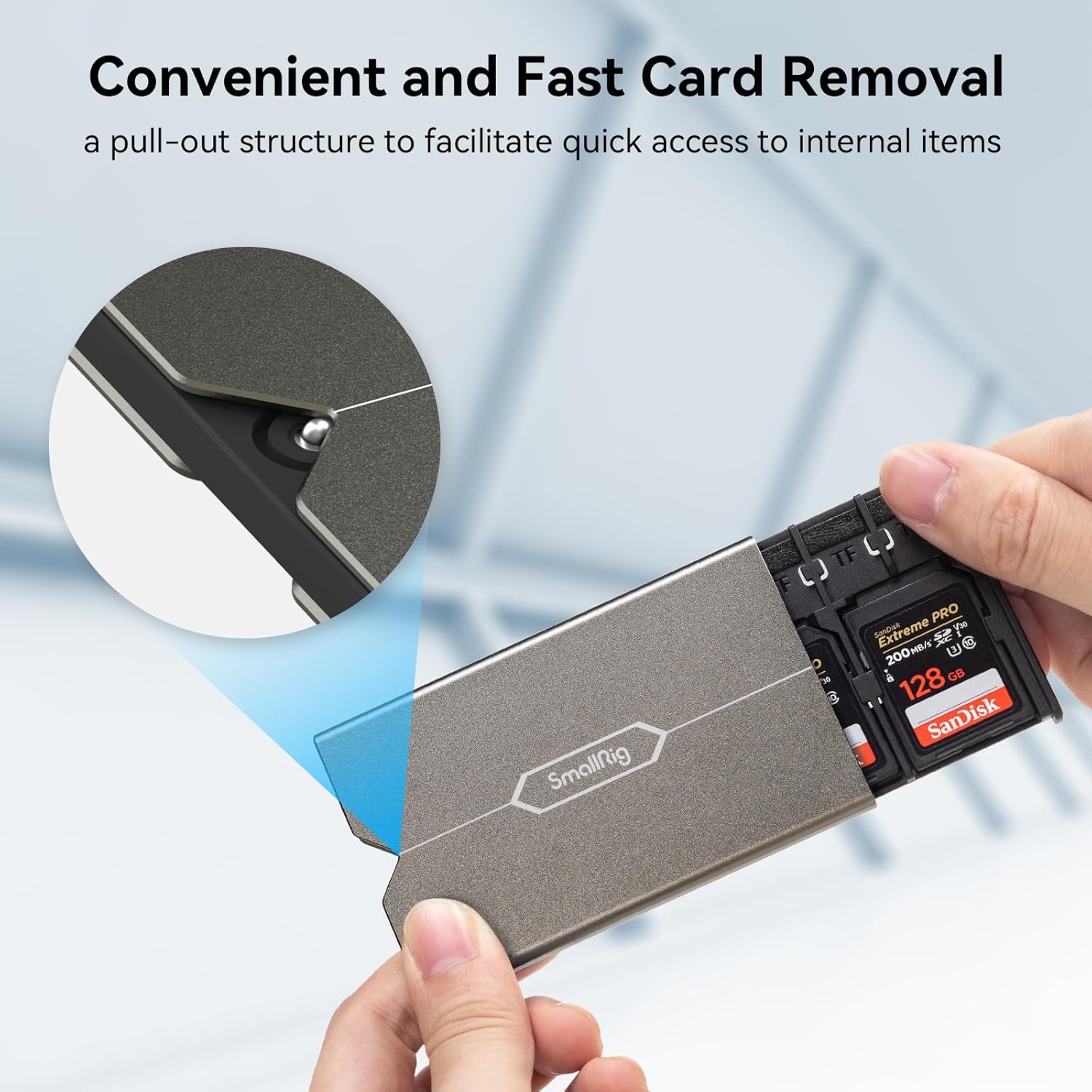 SMALLRIG Memory Card Case Holder Anti-Shock Anti-Fall and Scratch Suitable for SD/Micro SD/SIM Cards for Photography Enthusiasts - 2832B