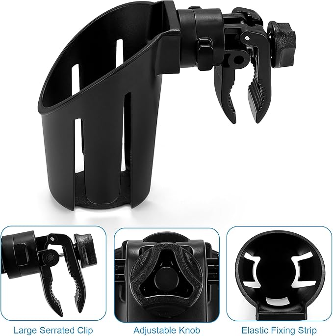 Accmor Universal Cup Holder, Stroller Cup Holder, 360° Rotatable Large Caliber Designed Bottle Holder for Stroller, Bike, Wheelchair, Walker, Scooter-BubblyBeeBaby
