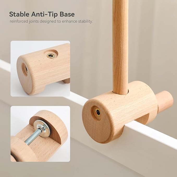 HI BABY MONMENT Crib Mobile Arm - Baby Mobile Hanger with 360° Vertical Adjustment, Stabilizing Attachment for Added Safety, Mobile Arm for Crib, Sturdy & Secure Design for Nursery Mobile-BubblyBeeBaby