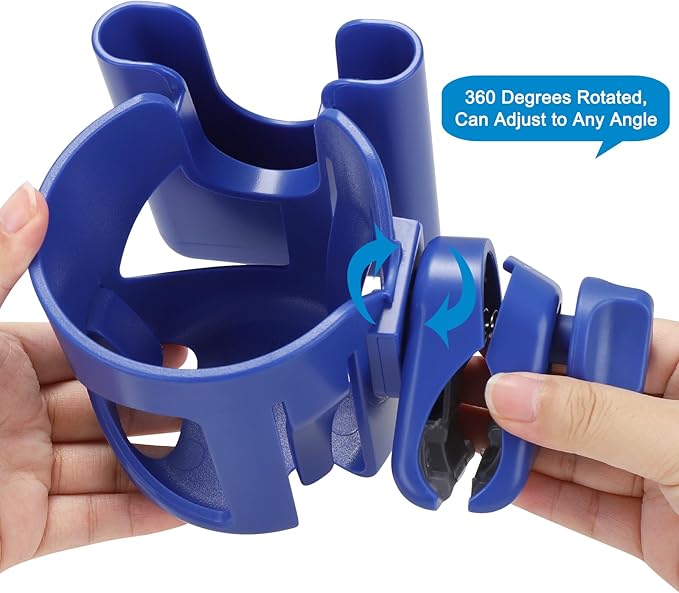 Accmor Universal Cup Holder, Stroller Cup Holder with Phone Holder, 360° Rotatable Large Caliber Designed Bottle Holder for Stroller, Bike, Wheelchair, Walker, Scooter-BubblyBeeBaby