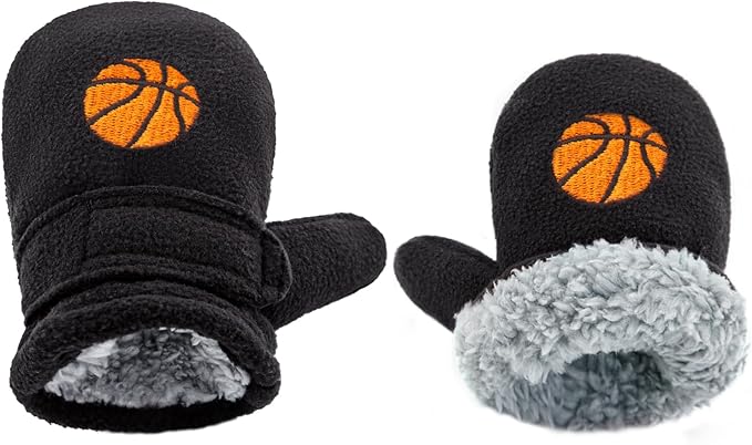 BAVST Baby Toddler Winter Mittens Girls Warm Fleece Lined Gloves Kids Sherpa Lined Mittens for Boys-BubblyBeeBaby