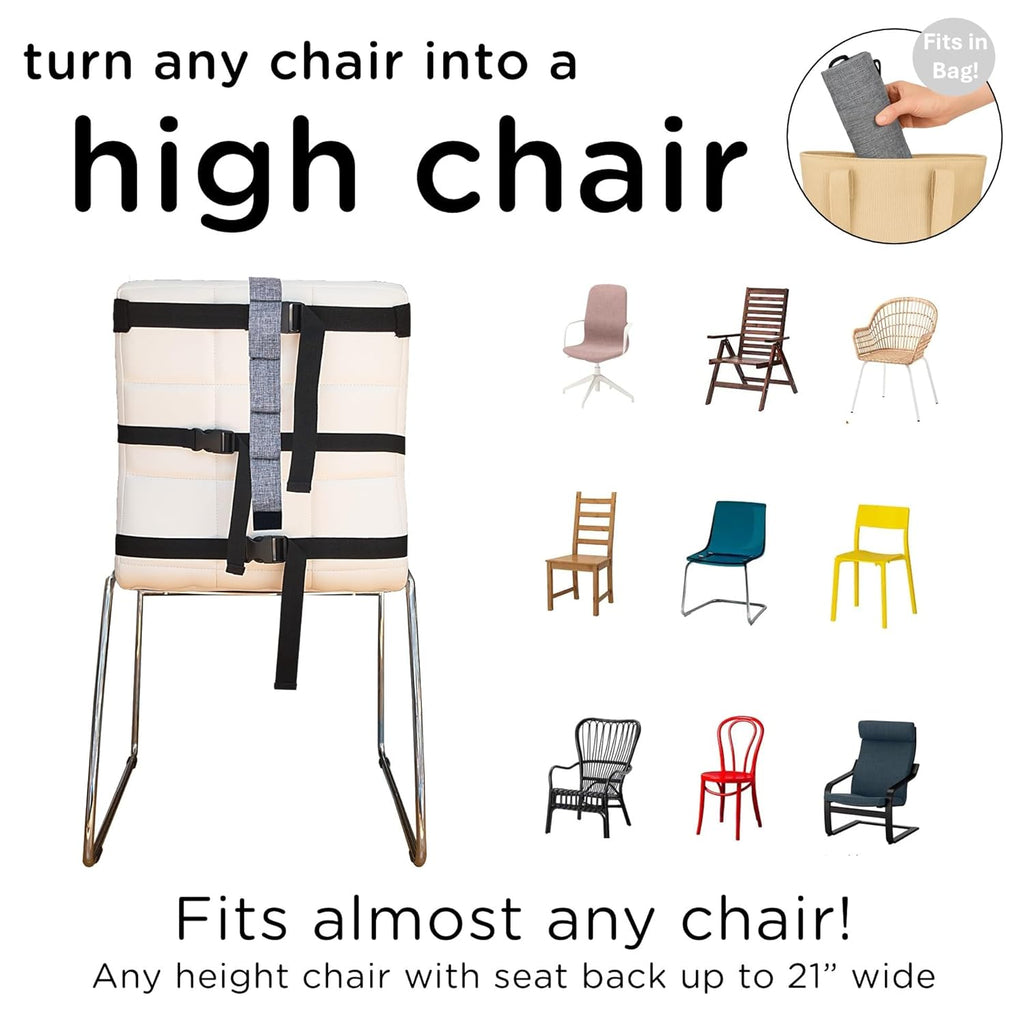 liuliuby Compact Travel High Chair | Portable High Chair for Baby | Baby Travel Essential Harness Seat | Must Haves for Vacations, Restaurants, Family Visits with Babies | Portable Highchair Seat