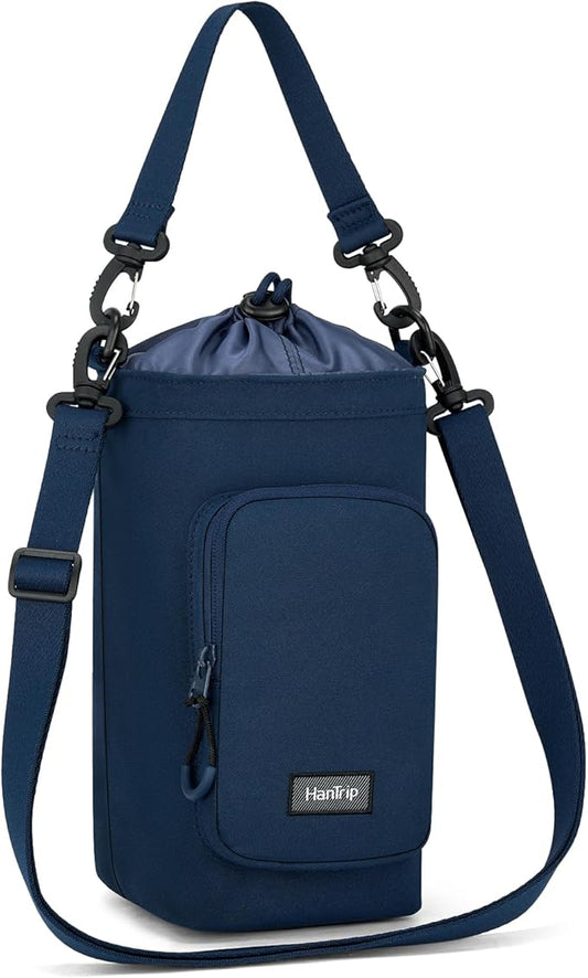 Insulated Water Bottle Carrier Bag with Strap Phone Pocket for 25/32/40/64 oz Tumbler Cup, Water Bottle Holder-BubblyBeeBaby