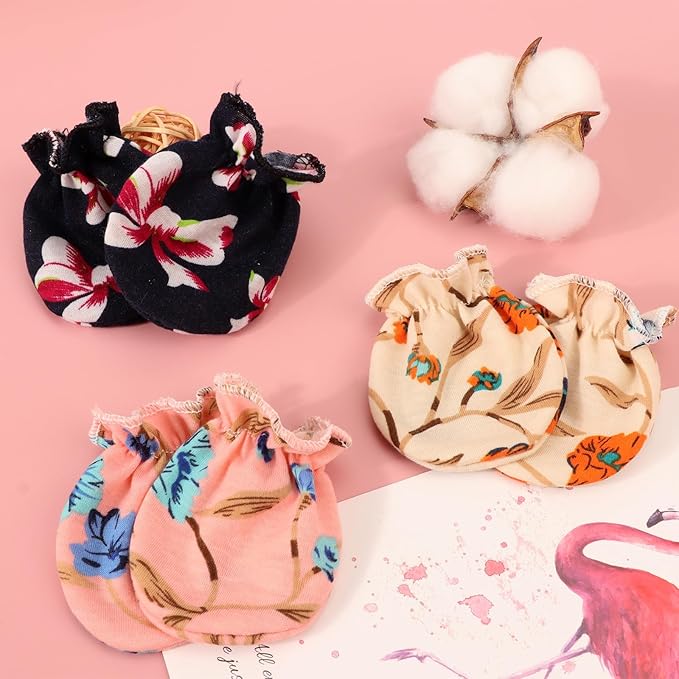 BQUBO Newborn Infant Toddler Mittens No Scratch Cotton Elastic Wrist Gloves Hypoallergenic for 0-6 Months Baby Boys Girls-BubblyBeeBaby