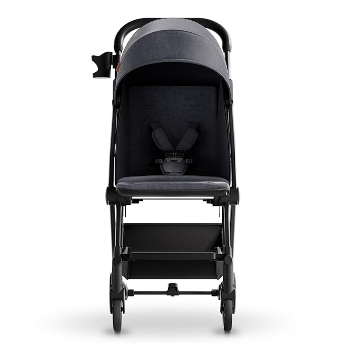 Mompush Lithe V2 Lightweight Travel Stroller, Compact Foldable Baby Stroller with Travel Bag, One-Hand Fold Stroller, Snack Tray, Mechanical Recline Seat, Airplane-Ready, UPF 50+ Canopy & Rain Cover-BubblyBeeBaby