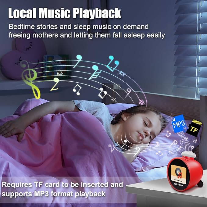 Kids Alarm Clock, Ok to Wake Clock for Kids, Sleep Trainer Clock for Toddler, Adorable Digital Alarm Clock, AI Voice Clock with Chat and 12 White Noise Sound Machine, Time Management Gift for Children-BubblyBeeBaby