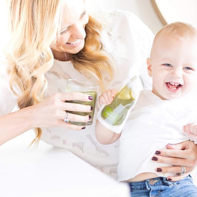 Infantino Squeeze Station, Baby Food Maker & Pouch Filler, Fill 3 Reusable Pouches at Once, Easy to Use, Dishwasher Safe, Homemade Baby Food Prep Essential, Purple-BubblyBeeBaby