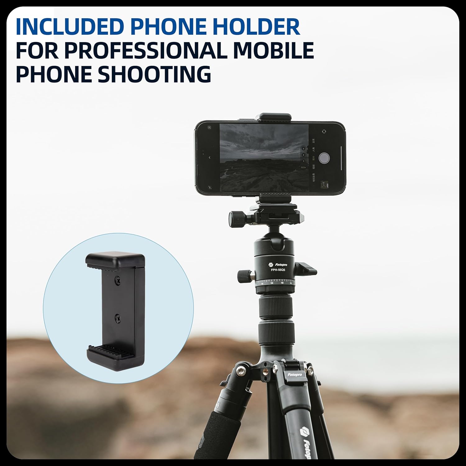 Fotopro 73" Camera Tripod, Aluminum Compact Travel Tripod and Monopod with 360° Ball Head Quick Release Plate, Professional Camera Tripod for DSLR, A4I A5I (Blue, 73 Inch)