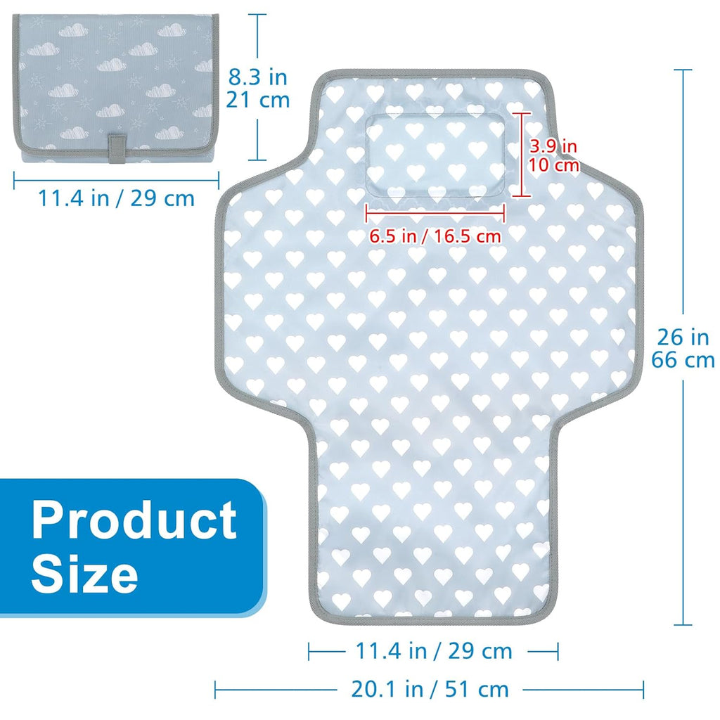 Accmor Portable Diaper Changing Pad, Waterproof Baby Changing Mat, Foldable Travel Diaper Changing Pads for Baby, Baby Essentials Shower Registry Gifts