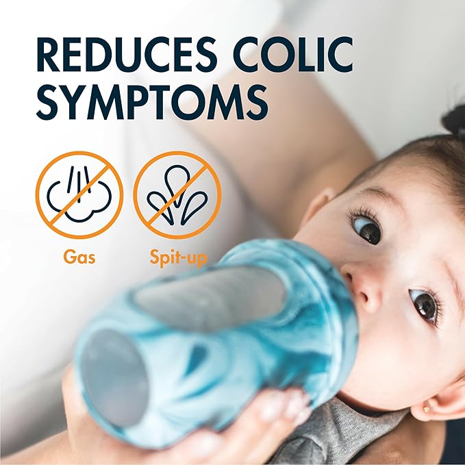 Boon Nursh Reusable Silicone Pouch Baby Bottles - Medium Flow Nipple - Silicone Baby Bottle Pouch and Nipple - Baby Feeding Essentials - Tie Dye - 3-6 Months - 3 Count - 8 Ounce-BubblyBeeBaby