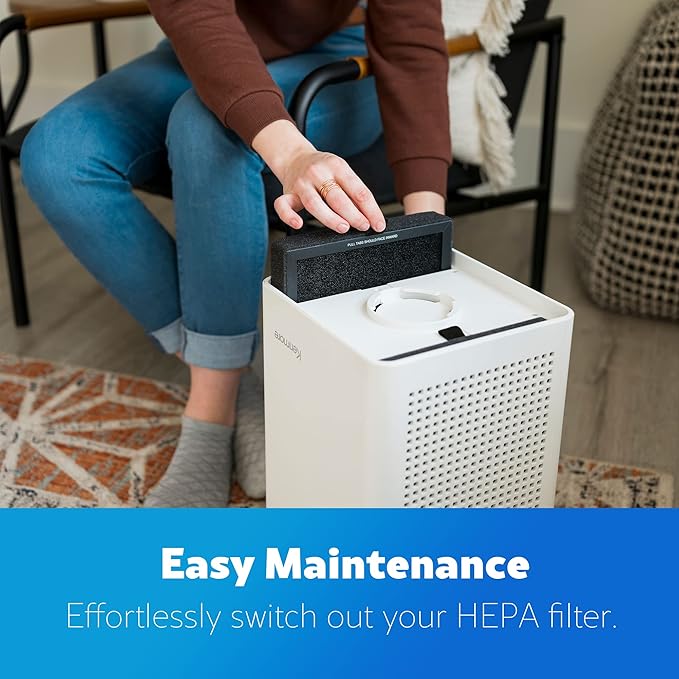Kenmore PM2010 Air Purifiers with H13 True HEPA Filter, Covers Up to 1200 Sq.Foot, 24db SilentClean 3-Stage HEPA Filtration System, 5 Speeds for Home Large Room, Kitchens & Bedroom, PM2010-BubblyBeeBaby