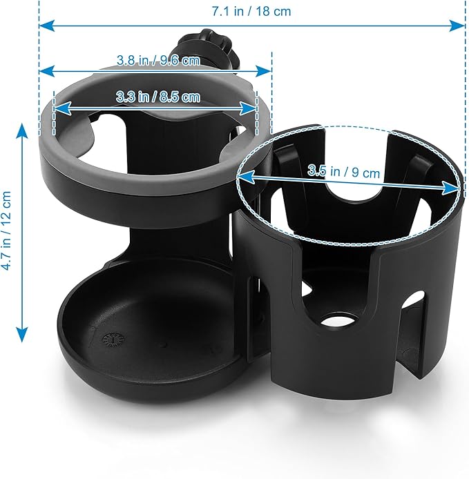 Accmor Universal Cup Holder, Stroller Cup Holder, 360° Rotatable Large Caliber Designed Bottle Holder for Stroller, Bike, Wheelchair, Walker, Scooter-BubblyBeeBaby