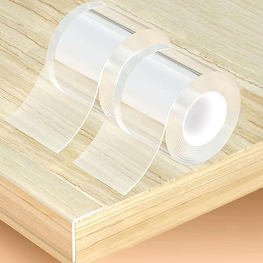 2 Rolls Clear Soft Corner Protectors for Furniture Strip,Sharp Edge & Table Bumper,Window Edge,Wall Protector, Soft Corner Guards Safe for Proof,Table Corner Protectors in Family,2.56 in x 13.12 FT-BubblyBeeBaby