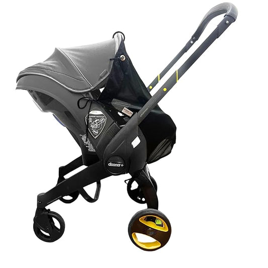 Stroller Sun Shade - Universal UV Protection Cover for Strollers Sunshade with See Through, Clip-On Sun Blocker, Sun Shield for Baby, Breathable Adjustable Fit, Full Coverage, M Black-BubblyBeeBaby