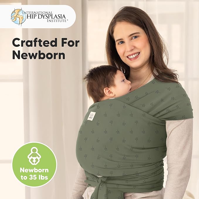 KeaBabies Baby Wrap Carrier - All in 1 Original Baby Carrier Newborn to Toddler Sling, Easy to Wear, Hands Free Bonding, Lightweight, Breathable Infant Wraps (Forest Berries)-BubblyBeeBaby