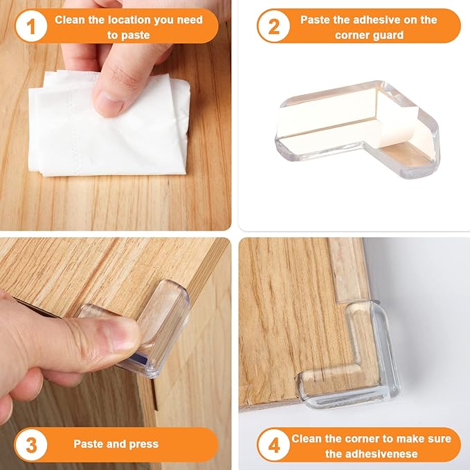 HOMREALM Baby Proofing 20 Pack Corner Guards Furniture Corner & Edge Safety Bumpers Corner Covers Protectors Baby Proof Bumper & Cushion to Cover Sharp Furniture & Table Edges (L Shape)-BubblyBeeBaby