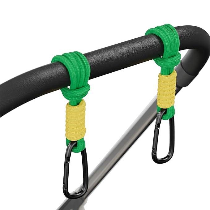 SURDOCA Baby Stroller Hooks, Stroller Clips and Hooks for Diaper Bag, Mommy Bag Hook for Stroller Heavy Duty, Universal Stroller Hanger and Strap, Stroller Accessories for Mom-BubblyBeeBaby