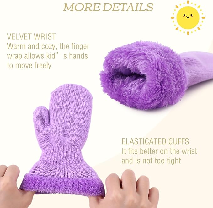 PESAAT Baby Girl Mittens Fleece Toddler Boy Mittens Warm Kids Winter Gloves Unisex Cold Weather Baby Gloves-BubblyBeeBaby