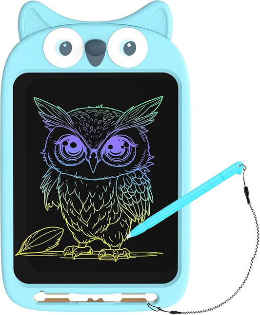 10 Inch LCD Writing Tablet, Erasable Doodle Board Toy, Cute Owl Drawing Pad for Kids Ages 2-6 - Educational Christmas Birthday Gift (Owl)-BubblyBeeBaby