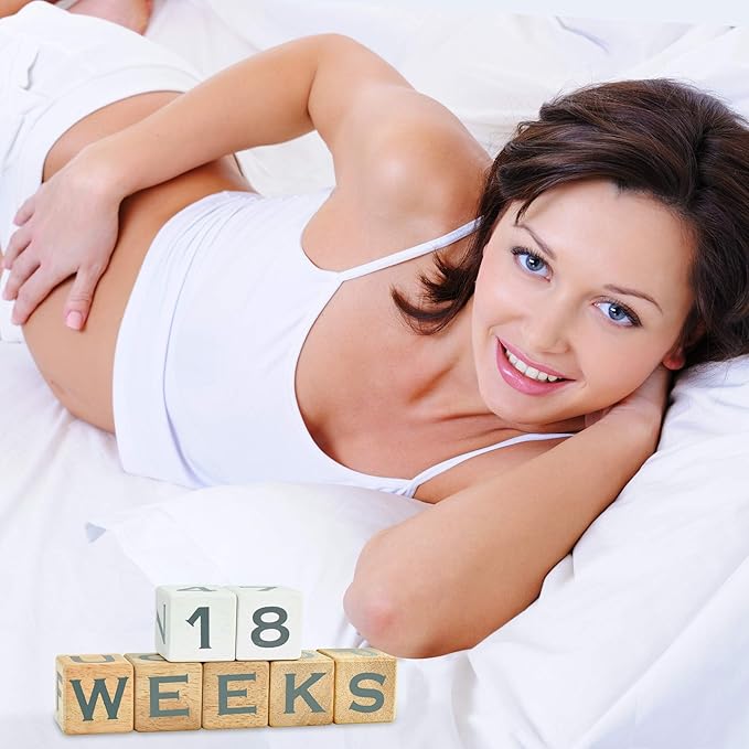 I'm Solid Wood Baby ABC Alphabet Milestone Age Blocks, Personalized Own Name, Gender Neutral, Newborn Gifts & Keepsakes for Picture Props (1.4" / 16 Pcs/Grey)-BubblyBeeBaby