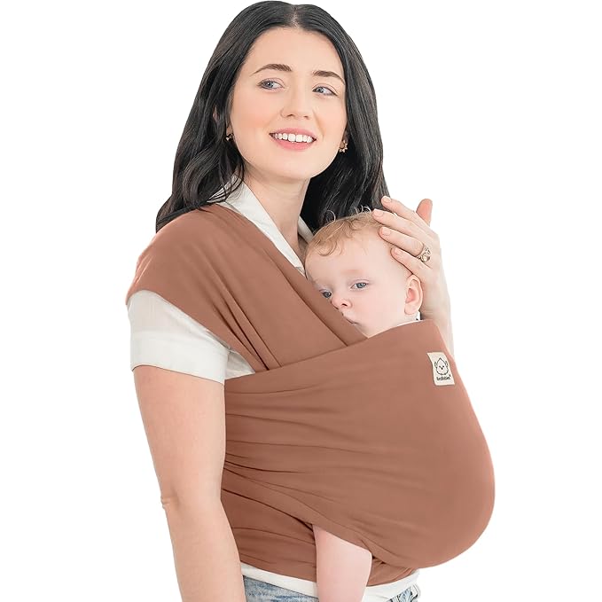 KeaBabies Baby Wrap Carrier - All in 1 Original Baby Carrier Newborn to Toddler Sling, Easy to Wear, Hands Free Bonding, Lightweight, Breathable Infant Wraps (Terracotta)-BubblyBeeBaby