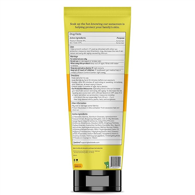 Hello Bello Kids Mineral Sunscreen SPF 50 Lotion - Broad Spectrum Sun Protection for Sensitive Skin - Water Resistant with Antioxidants - 5oz-BubblyBeeBaby