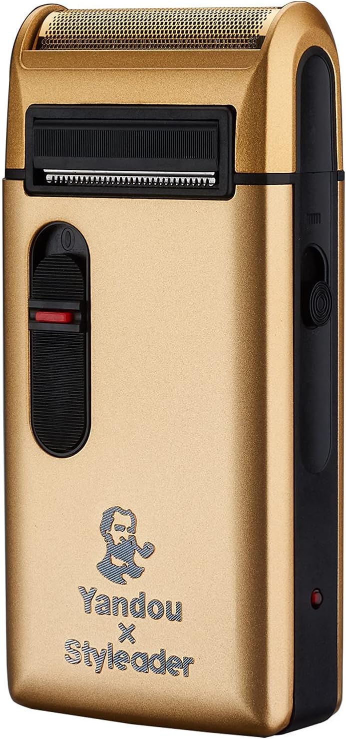 Retro Electric Razors for Men with Beard Trimmer, Rechargeable Mens Titanium- Plated Foil Shavers, Strong Power (Gold)