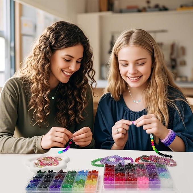 JULIMAIDONG 11500Pcs Pony Beads, Beads for Bracelets Making, Multi-Colored Hair Beads for Hair Braids, 144 Colors Kandi Friendship Bracelet Beads Jewelry Making Kits for Craft (144Color)-BubblyBeeBaby