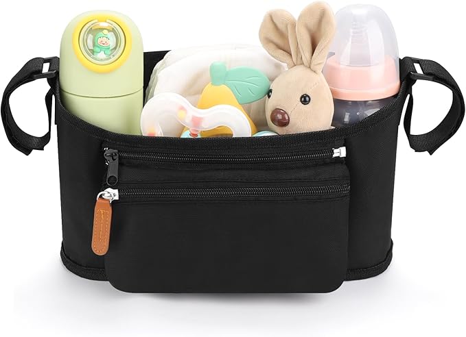 Accmor Universal Stroller Organizer with Detachable Phone Bag, Stroller Bag Caddy Organizer Stroller Accessories for Uppababy, Baby Jogger, Nuna, Doona, Britax Strollers-BubblyBeeBaby