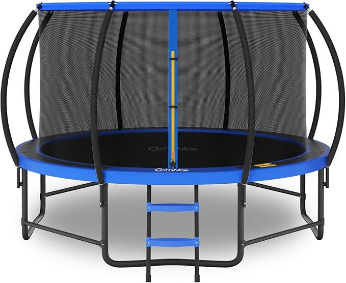 14FT 12FT 10FT 16FT Trampoline with Safety Enclosure, Anti-Rust Coating – ASTM Certified, Heavy-Duty Outdoor Trampoline with Ladder – for Kids & Adults-BubblyBeeBaby