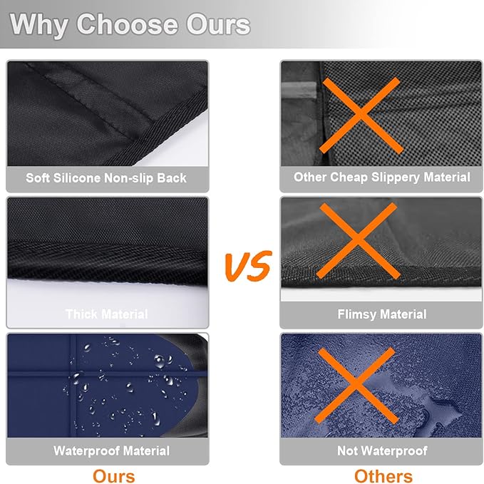 Car Seat Protector,2 Pack Automotive Seat Protectors Baby Carseat Pad Waterproof & Durable 600D Fabric for Child Baby Car Seat Mat Vehicle Pet Cover 2 Storage Pockets (Blue)-BubblyBeeBaby