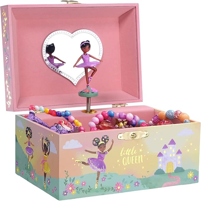 Jewelkeeper Jewelry Box for Girls - Black Ballerina Doll & Music Box - Swan Lake Tune - Jewelry Organizer - 6x5x4-Inch-BubblyBeeBaby