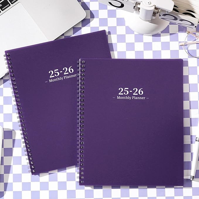 2026 Monthly Planner - JUL 2025 - DEC 2026 Planner, Planner with Colorful Tabs, 2025-2026 Calendar Planner for Daily Organizing - Waterproof Cover (8" x10", Monthly Pages & Notes, Purple)-BubblyBeeBaby