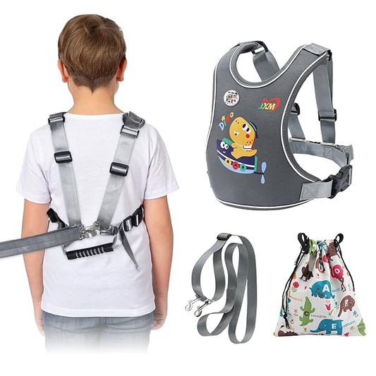 2025 New Safety Harness for Autism and Special Needs Child (3-6 yrs), Anti-Elopement Vest Harness with Light Reflector and Grab Handle for Active, Autistic ADHD Kids,Adjustable Tether Leash with Pouch-BubblyBeeBaby