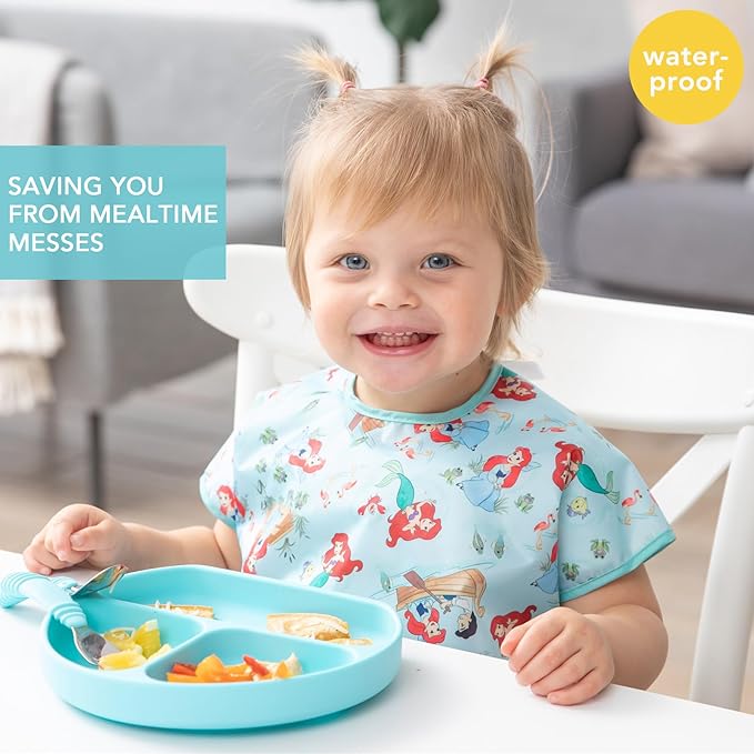 Bumkins Bibs - Toddler Bibs, Waterproof, Large for 1-3 Years, Short Sleeve-BubblyBeeBaby