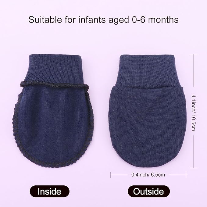 BQUBO 6 Pairs Newborn Baby Boys Girls Mittens 0-6 Months Unisex-Baby Infant Mittens Elastic No Scratch Wrist Gloves-BubblyBeeBaby