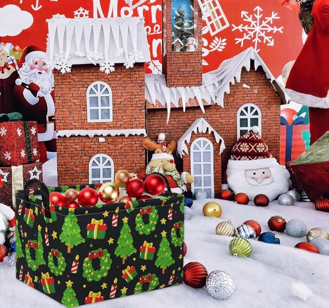 HIYAGON Rectangular Basket Box Organizer for Families - Baby Storage Bin for Boy and Girls - Christmas Room Decor-BubblyBeeBaby