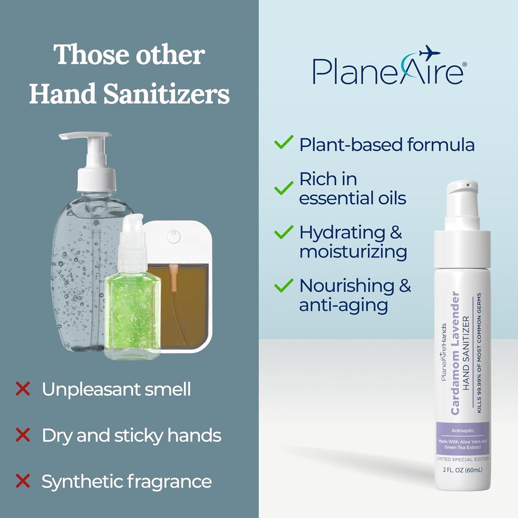 Relax & Rejuvenate Variety 3pk Hand Sanitizer | Cardamom Lavender Lotion, Tangerine Coriander Spray, Sandalwood Lotion | Travel Size | Made with Aloe Vera & Essential Oils | Rich in Vitamin E
